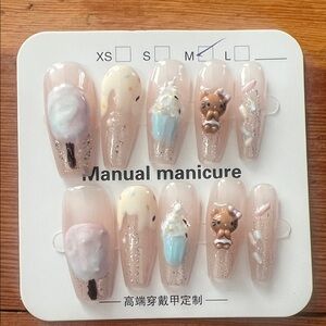 Decorative Nail Art Set with hk Design Size M